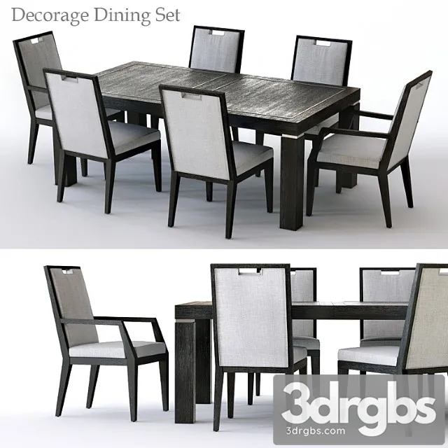 Bernhardt decorage dining set 2 3D Model Free