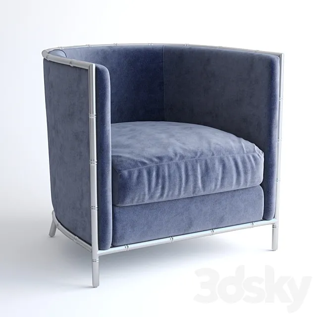 Bernhardt Luella Blue Velvet Chair 3DModel