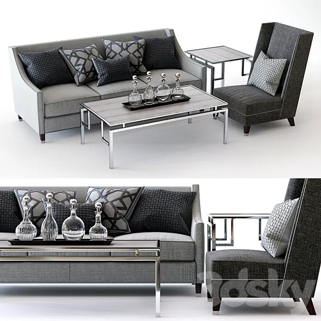 Bernhardt Palisades Sofa and Driscoll Chair 3DModel