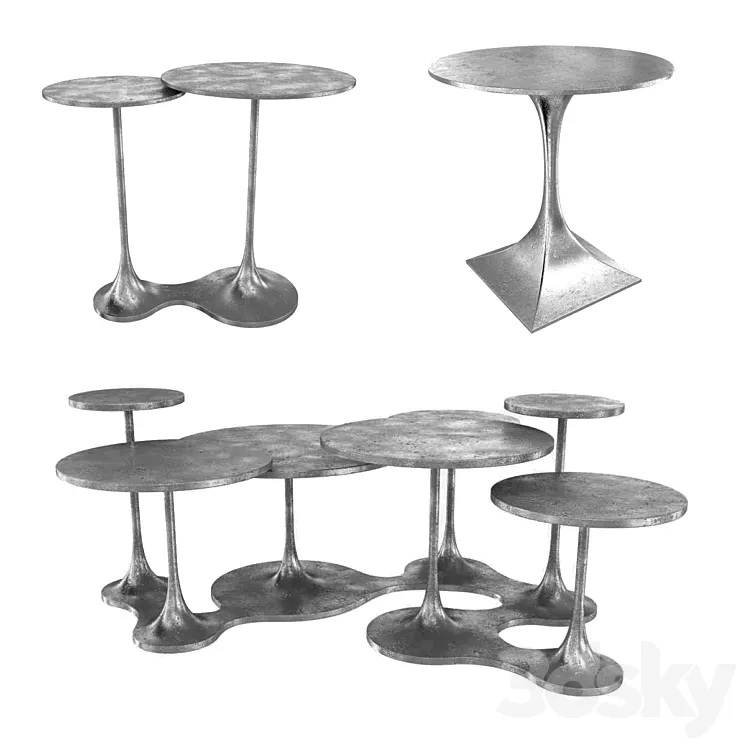 Bernhardt Randolph End Table Circlet Cocktail Table 3d model model Free Download