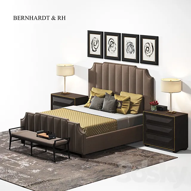 bernhardt & restoration hardware | bed set 3DModel
