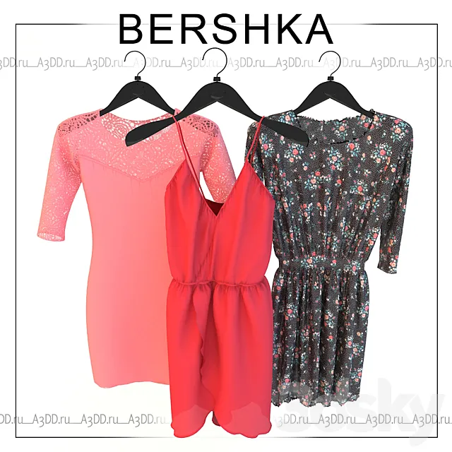 BERSHKA (dresses on hangers) 3D Model
