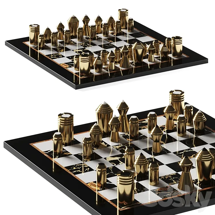 Bert Frank Gaming Partibus Chess Set 3D Model Free