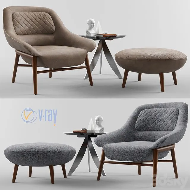Berto Salotti. HANNA chair 3D Model