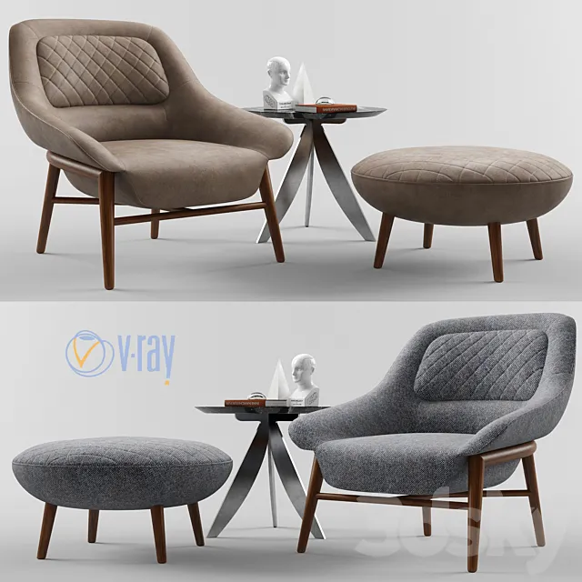 Berto Salotti. HANNA chair. 3D Model