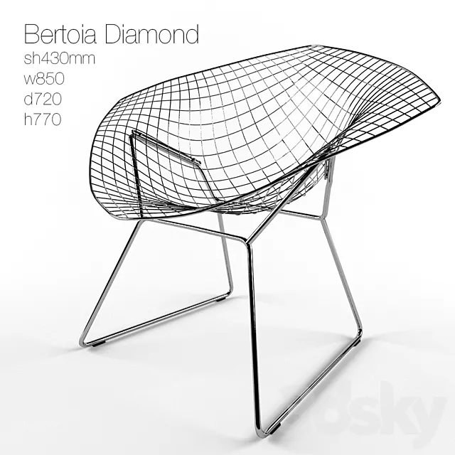 Bertoia Diamond 3D Model