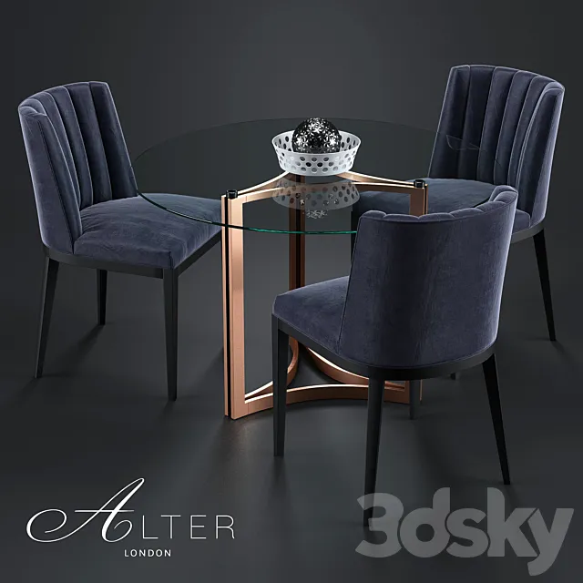Bespoke Dining Chair 418 _ Cino Dining Table 3DModel