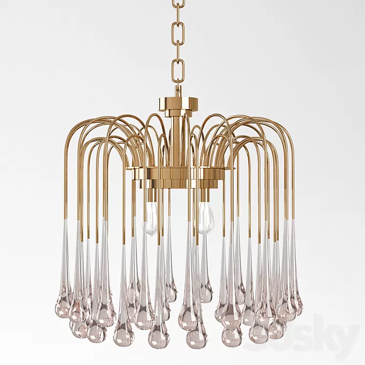 Beveled Murano Glass Teardrop Chandelier 3D Model