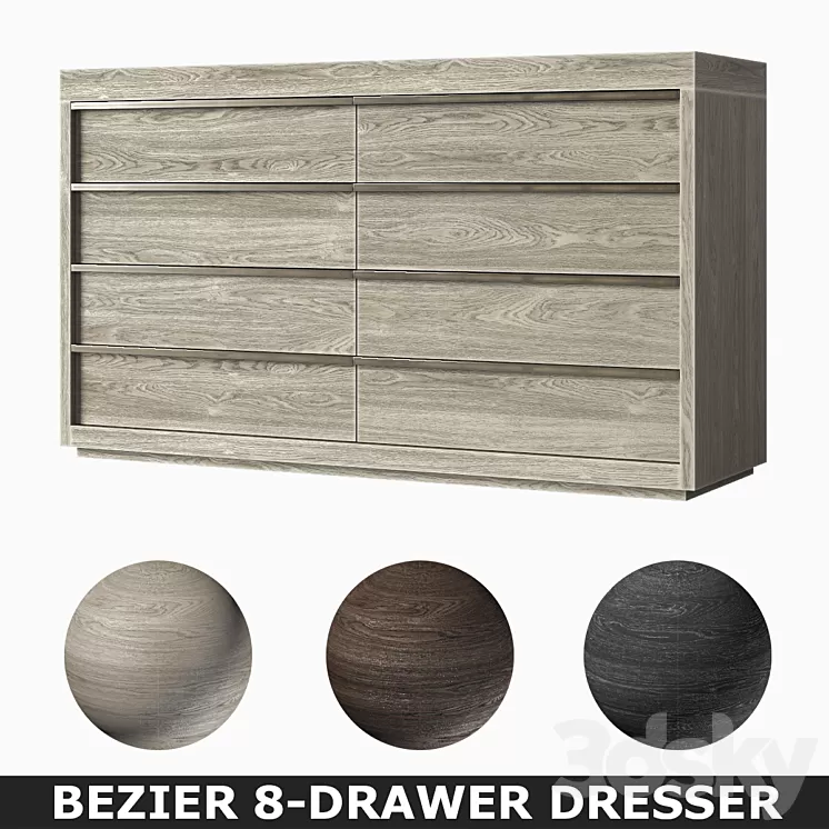 BEZIER 8-DRAWER DRESSER 3D Model