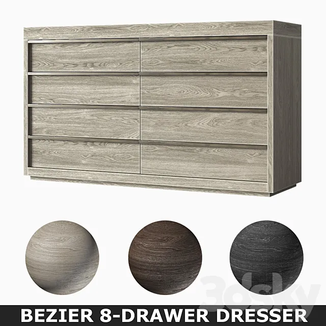 BEZIER 8-DRAWER DRESSER 3DModel