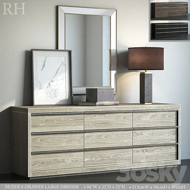 BEZIER 9-DRAWER LARGE DRESSER Free Download