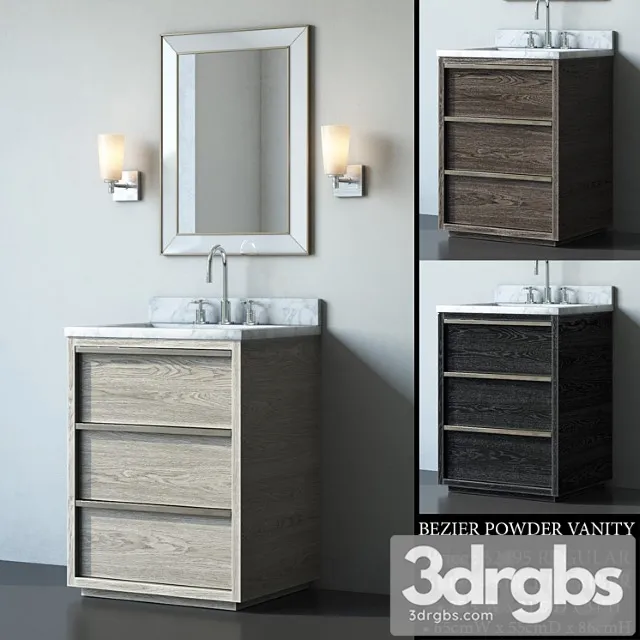 Bezier Powder Vanity 3D Model Free