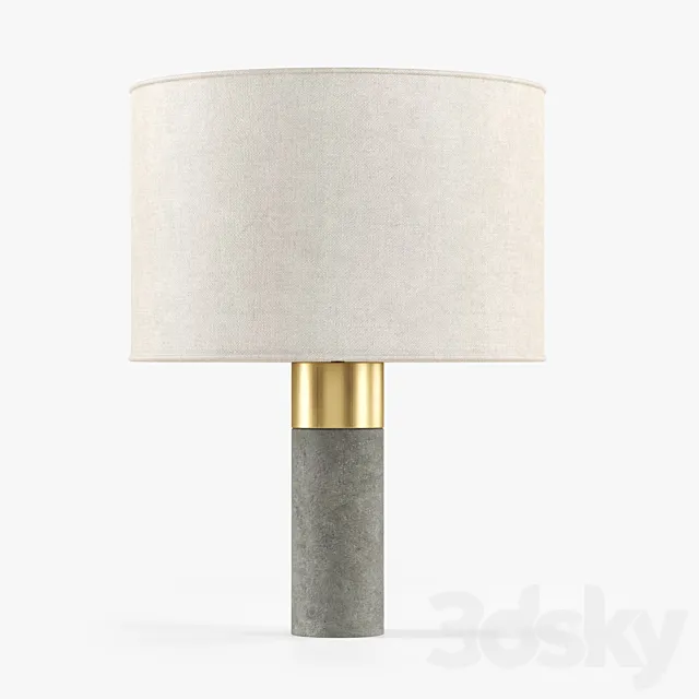 Bianco Cement Table Lamp _ Lampara Sobremesa Cemento 3D Model