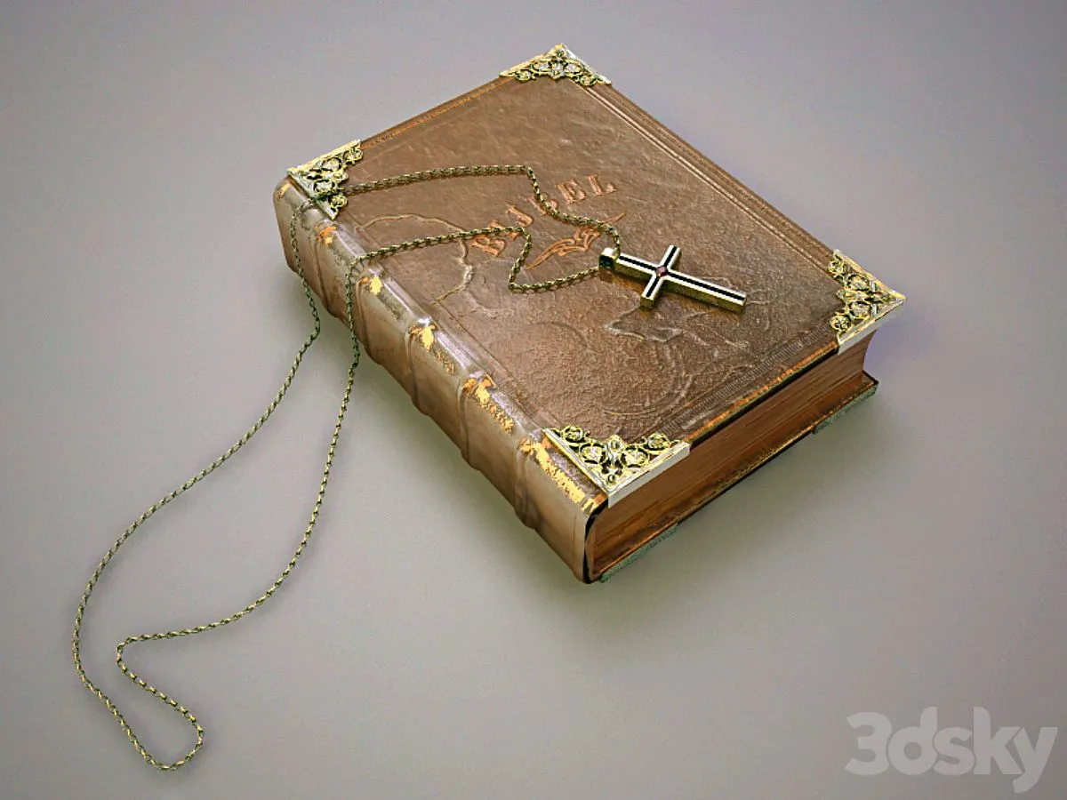 Bible and a cross 3D Model