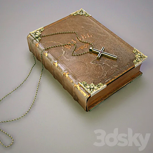 Bible and a cross. 3DModel