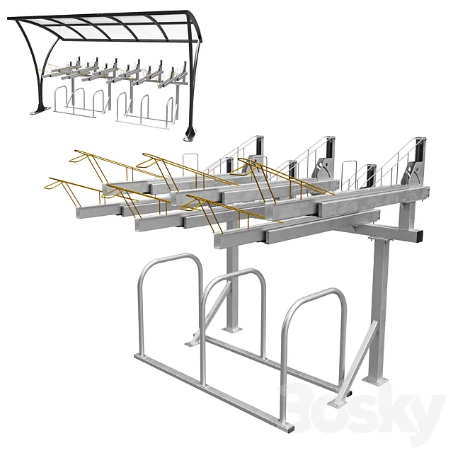 Bicycle parking 3D Model