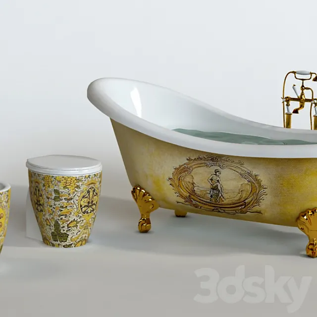 Bidet toilet and bath Treesse Epoca Impero 3D Model
