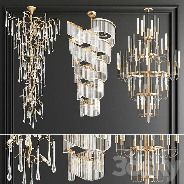 Big Chandeliers Collection - 3 type 3DModel