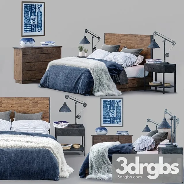 Big Daddy Antiques Bed Set 3D Model Free