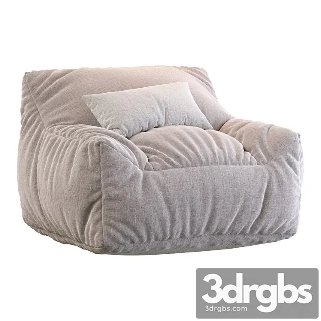Big Joe Lux Large Bean Bag Chair Lounger 3D Model Free