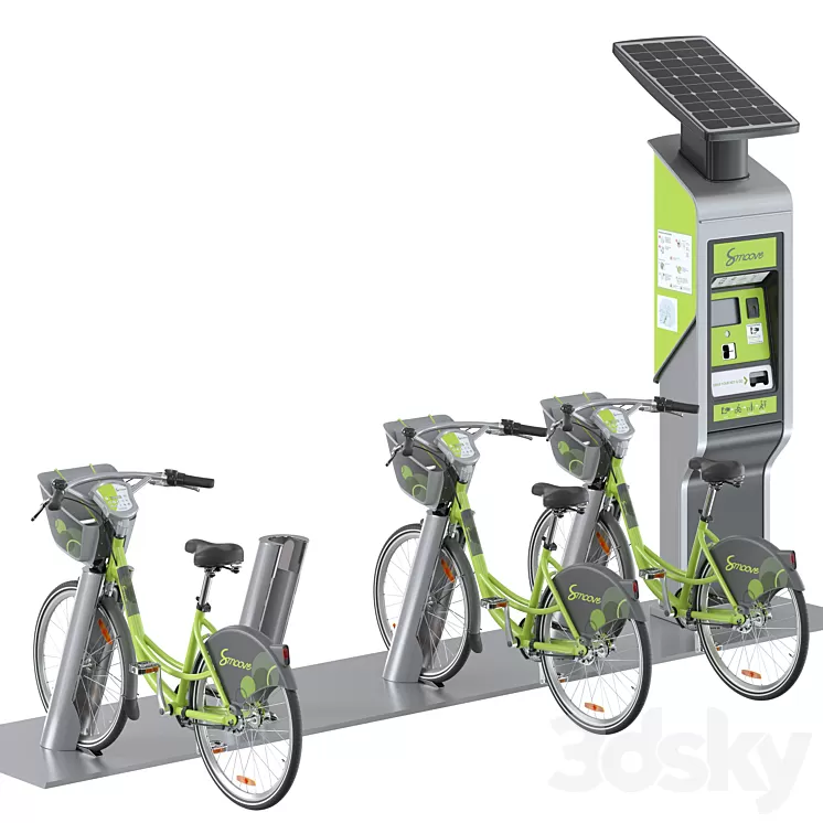 Bike Share Station 3D Model Free