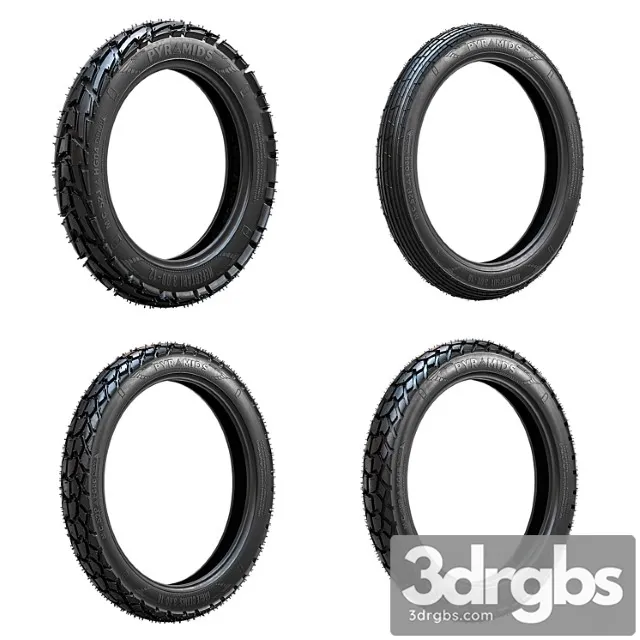 Bike tire tread pyramids - set 1 3D Model Free