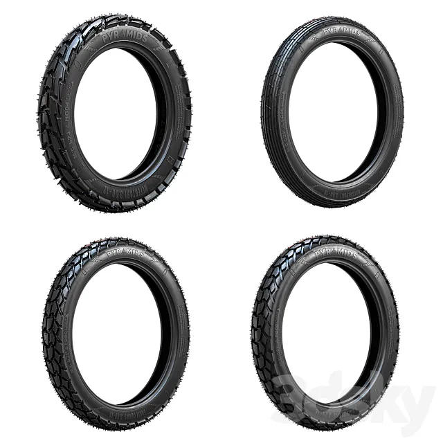 Bike tire tread Pyramids - set 1 Free Download