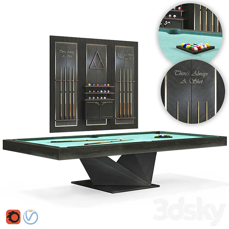 Billiardset 3D Model Free