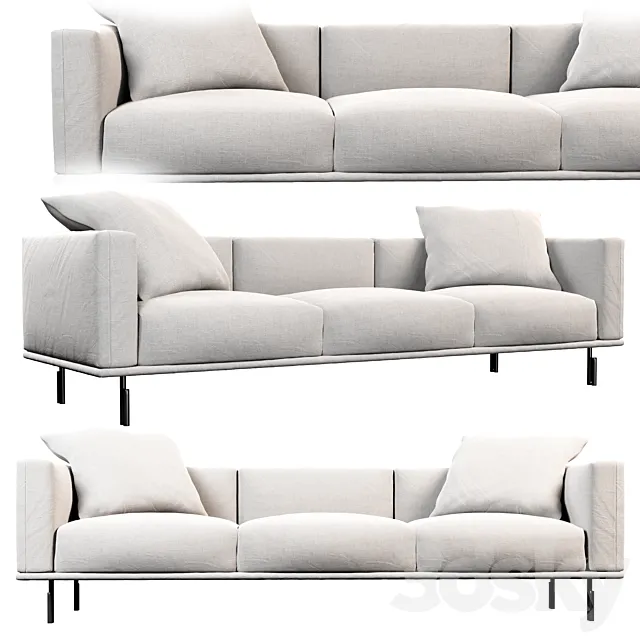 Binario sofa by Flou 2 seats 3D Model