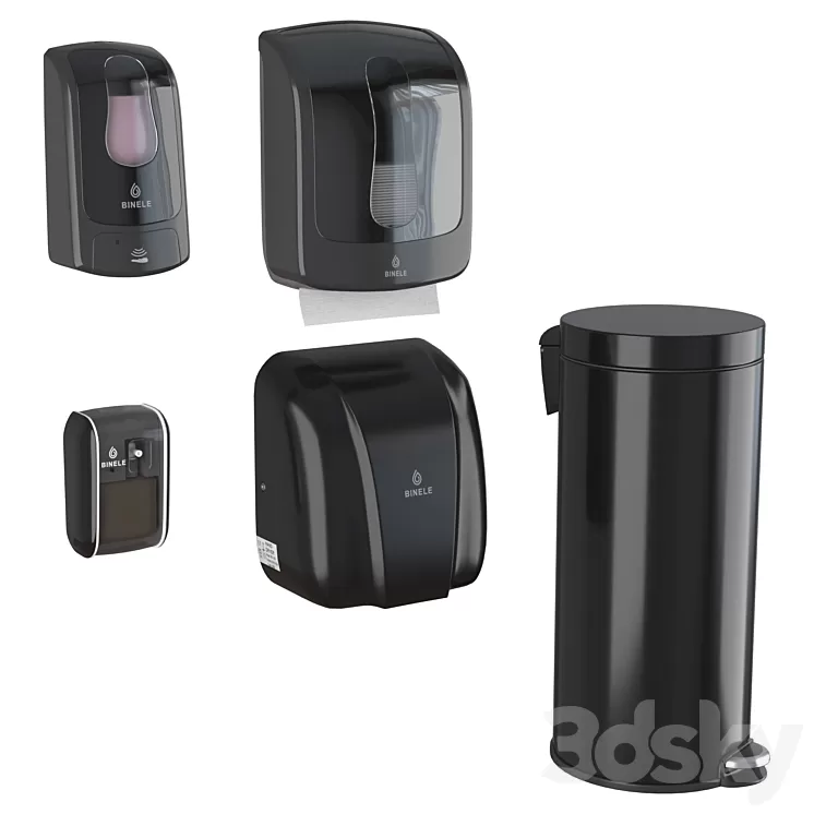 Binele equipment set (hands black) 3D Model Free