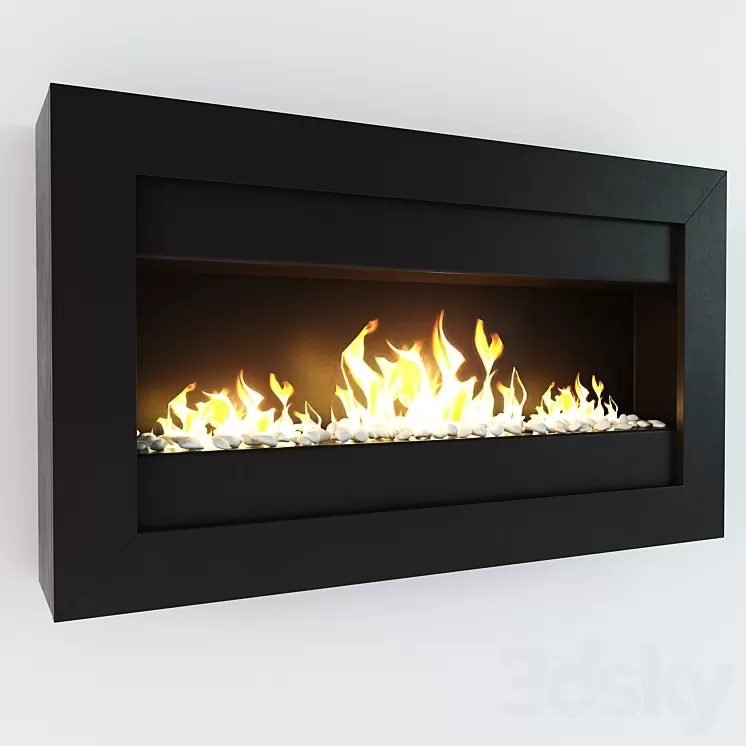 Bio Fireplace Wall 3D Model