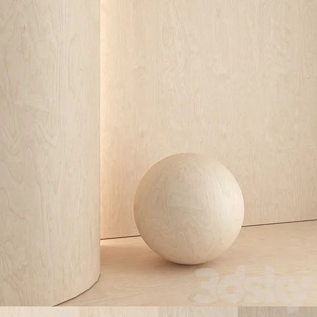 Birch plywood 01 3D Model
