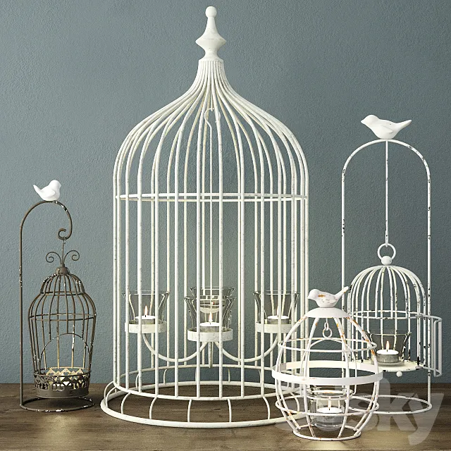 Birdcage Candleholders 3D Model