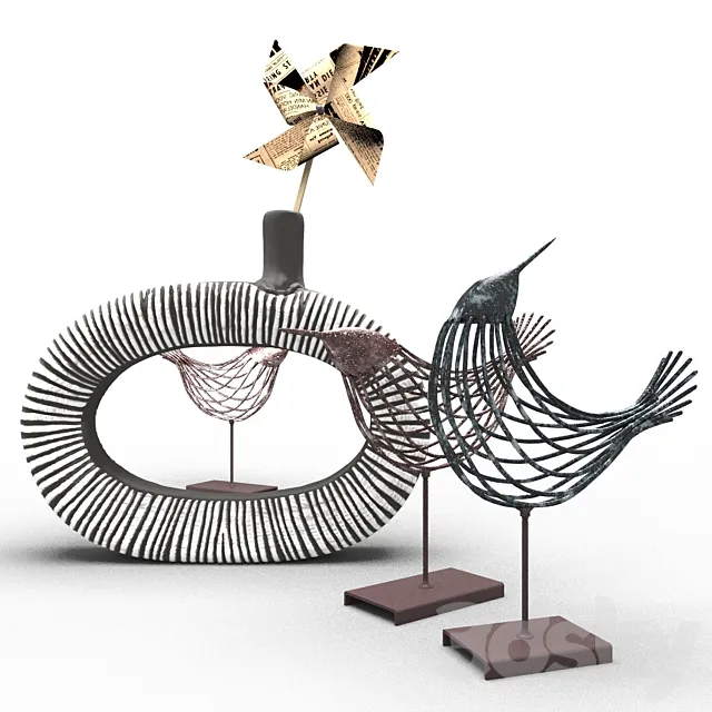 Birds and a vase 3DModel