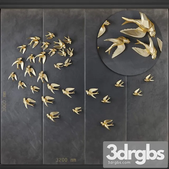 Birds gr   decorative panel 1 Free Download
