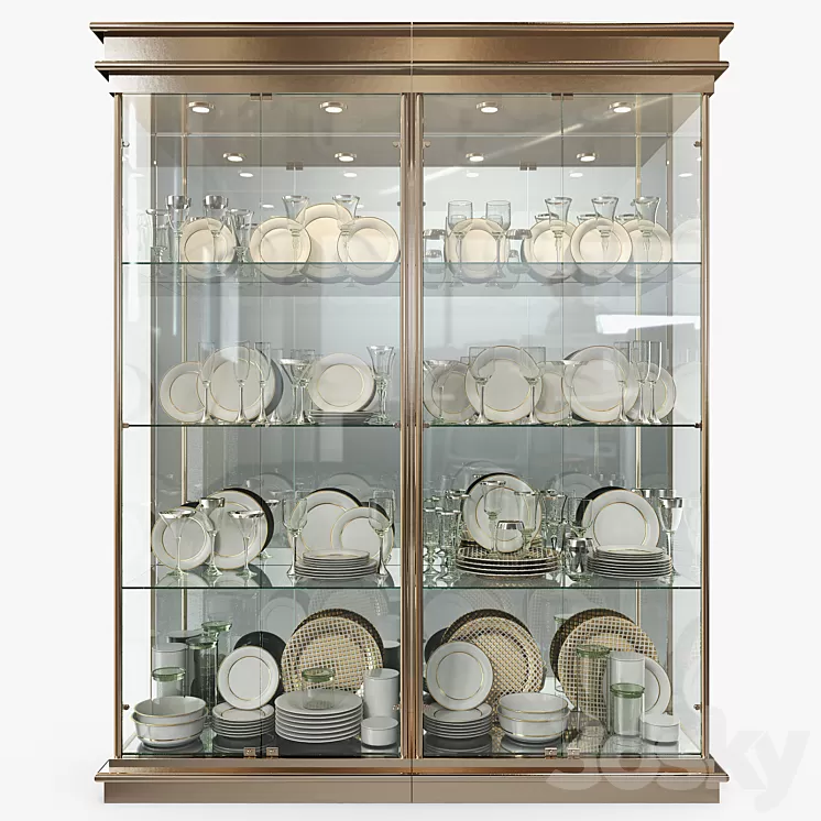 Birgit Israel – Pair of american brass display cabinets 3D Model