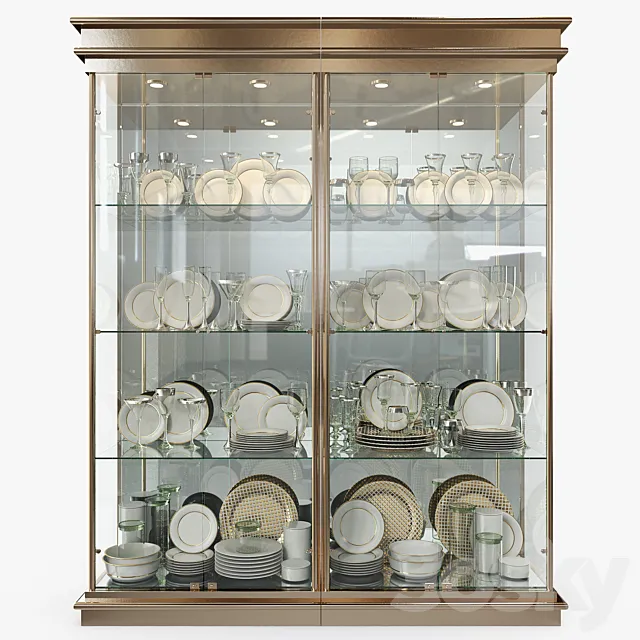 Birgit Israel - Pair of american brass display cabinets 3DModel