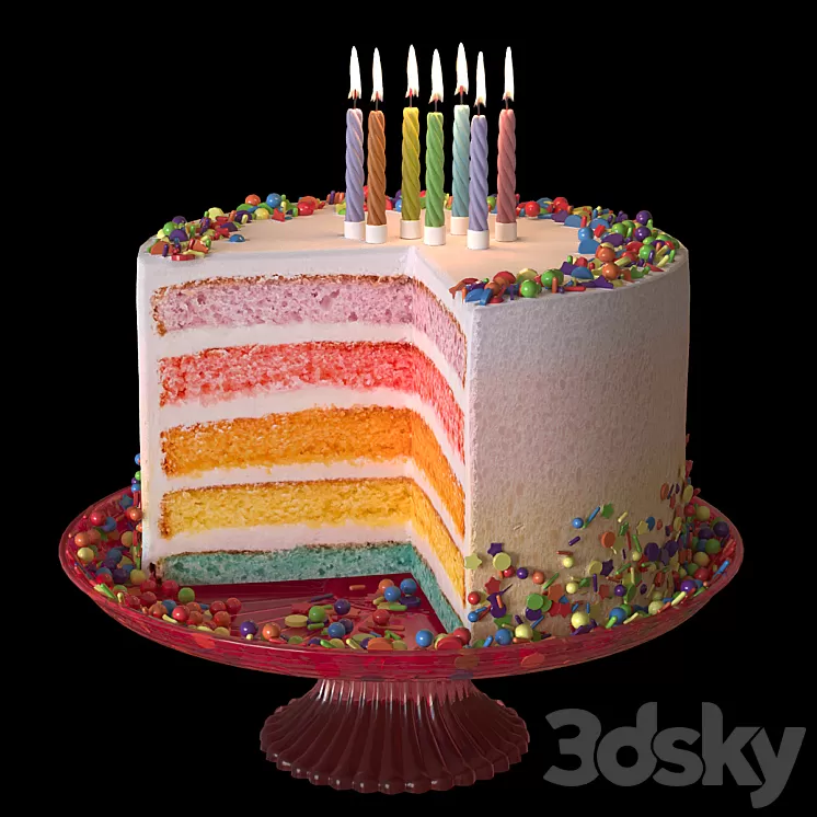 Birthday cake 3D Model
