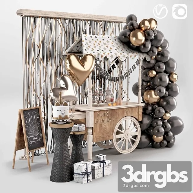 Birthday Set 3D Model Free