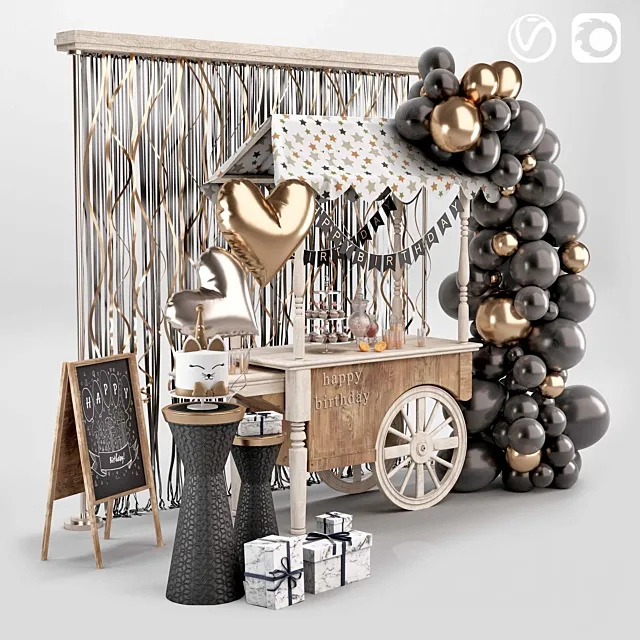 Birthday set 3DModel