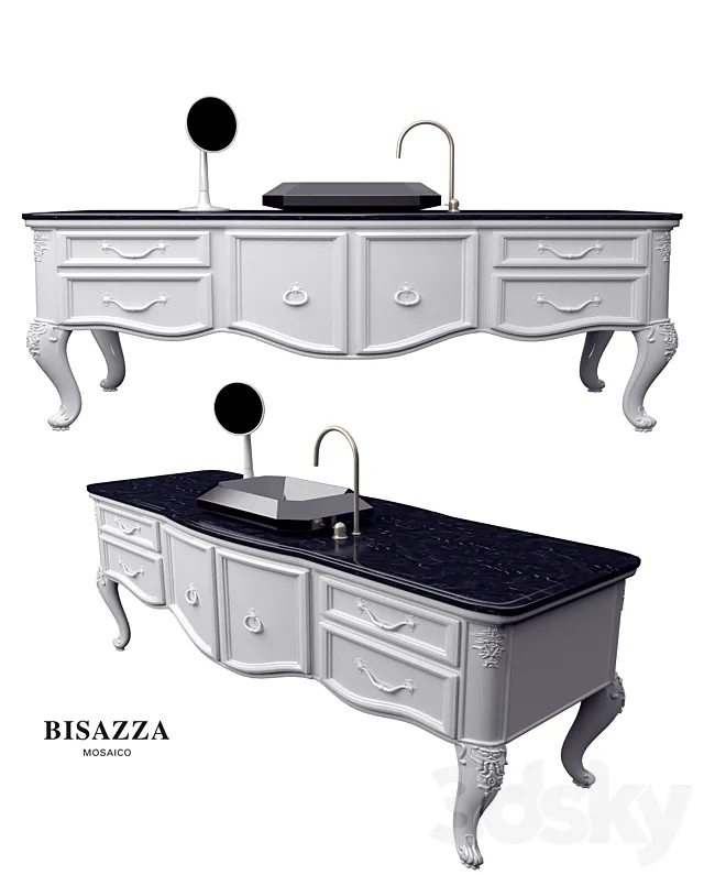 BISAZZA Wash basin Bagno 02 Serie Diamante MOSAICO luxury design octagonal washbasin 3D Model