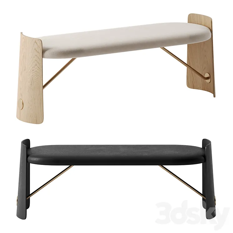 Biscotto bench by Dante 3D Model Free