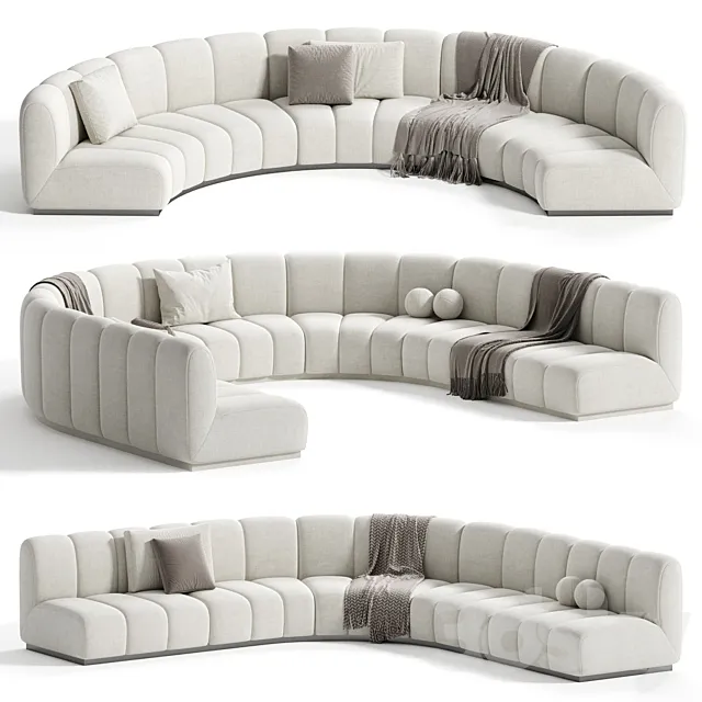 Biscuit Sectional Sofa Collection 3D Model