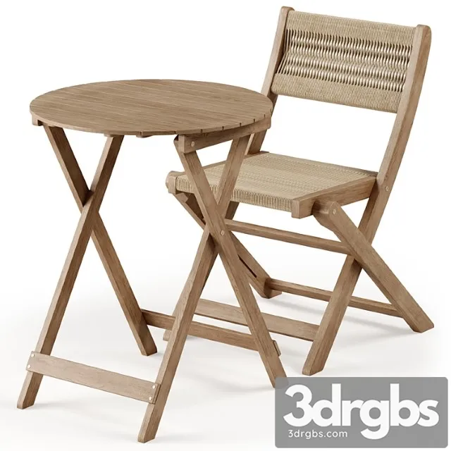 Bistro Outdoor Dining Set 3D Model Free
