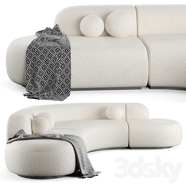 Bjorn Sofa Boucle Cream fabric 3DModel