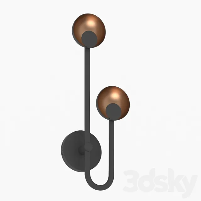 Black _ Gold Leaf Chandelier 03 3DModel