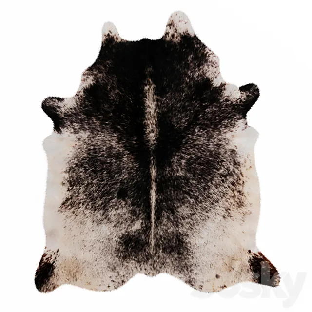 Black And White Cowhide Rug 3DModel