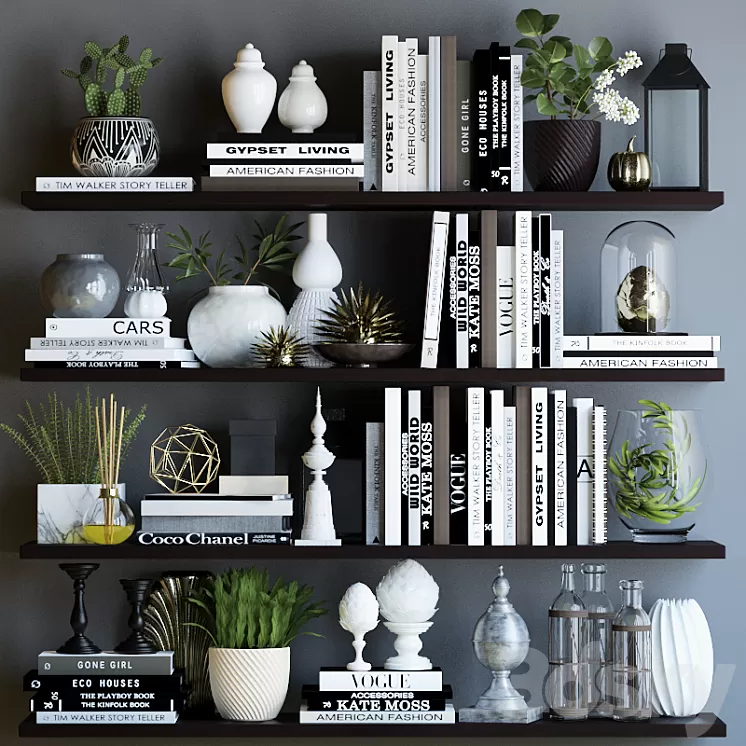 Black and white decor set 2 3D Model