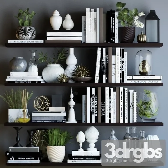 Black And White Decor Set 3D Model Free