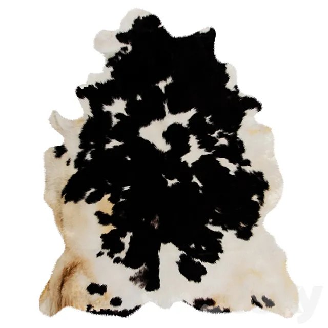 Black And White Skin Cow Rug 3DModel